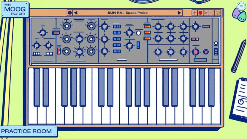 Cartoon rendering of the Moog Model D.