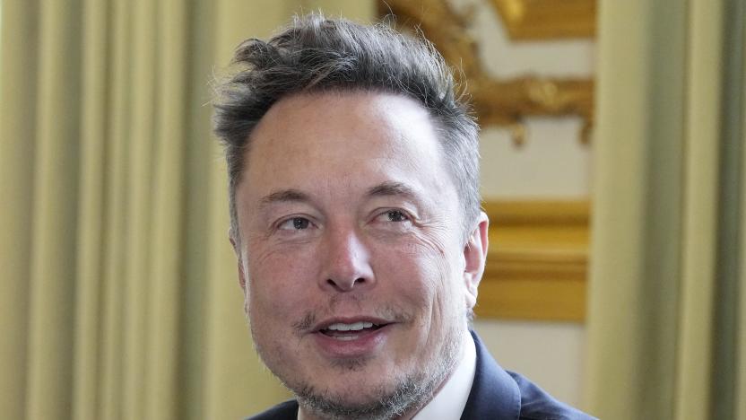 FILE - Twitter, now X. Corp, and Tesla CEO Elon Musk poses prior to his talks with French President Emmanuel Macron, May 15, 2023, at the Elysee Palace in Paris. TikTok and Instagram users can scroll with abandon. But Twitter owner Musk has put new curfews on his digital town square, the latest drastic change to the social media platform that could further drive away advertisers and undermine its cultural influence as a trend-setter. (AP Photo/Michel Euler, Pool, File)