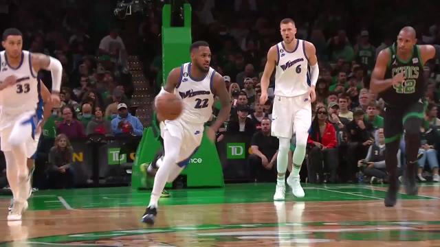 Monte Morris with an and one vs the Boston Celtics