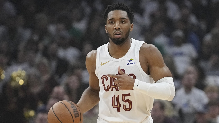 Associated Press - Cleveland Cavaliers guard Donovan Mitchell (45) is pictured during Game 3 of an NBA basketball second-round playoff series against the Boston Celtics, Saturday, May 11, 2024, in Cleveland. (AP Photo/Sue Ogrocki)