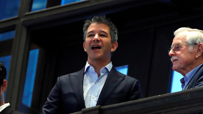 Former Uber Technologies Inc. CEO and co-founder Travis Kalanick stands in the members gallery above the floor of the New York Stock Exchange (NYSE) during the company's IPO in New York, U.S., May 10, 2019. REUTERS/Andrew Kelly