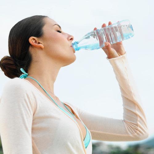 women bottled water