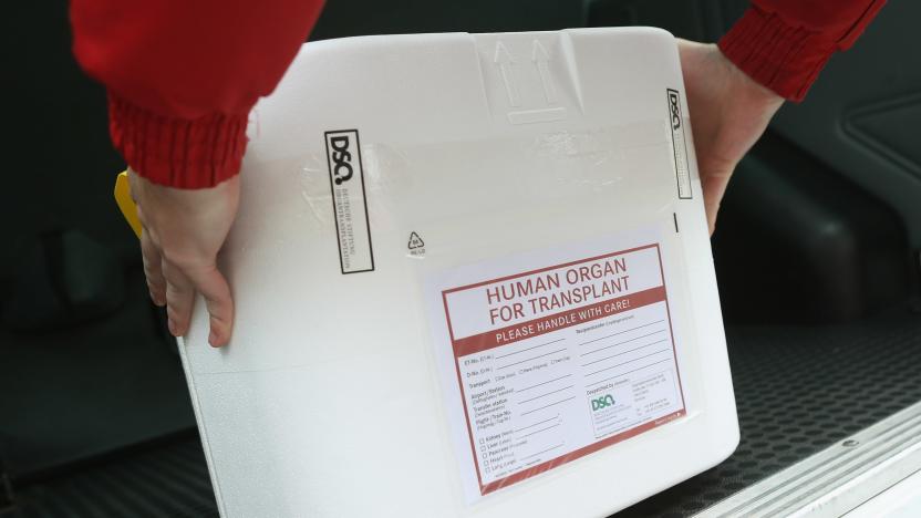 BERLIN, GERMANY - SEPTEMBER 28:  In a media event provided by the German Foundation for Organ Transplants (Deutsche Stiftung Organtransplantation) a driver places an empty styrofoam box used for transporting human organs into his van at the Vivantes Neukoelln clinic on September 28, 2012 in Berlin, Germany. German politicians and health officials are debating the country's current system for matching doners with recipients following a scandal earlier in the year in which some patients were given preferential treatment at several hospitals. Vivantes clinics were not involved in the scandal.  (Photo by Sean Gallup/Getty Images)