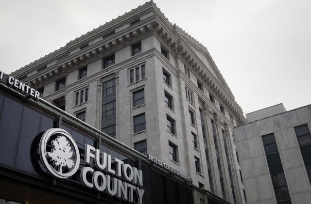 The Fulton County Courthouse on August 29, 2023, in Atlanta, Georgia. Former US President Donald Trump will be the first to be arraigned on September 6 in a sweeping Georgia racketeering case accusing Trump and 18 co-defendants of scheming to overturn the state's 2020 election results, according to court dockets. (Photo by Christian MONTERROSA / AFP) (Photo by CHRISTIAN MONTERROSA/AFP via Getty Images)