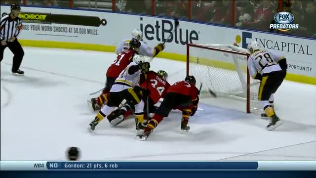 Paul Gaustad slaps in a rebound tying it late