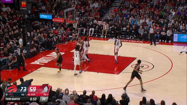 Gary Trent Jr. with an and one vs the Portland Trail Blazers