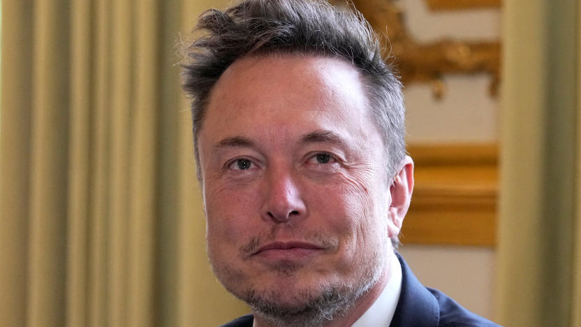 Twitter, X Corp., and Tesla CEO Elon Musk poses prior to his talks with French President Emmanuel Macron, Monday, May 15, 2023 at the Elysee Palace in Paris, France. Michel Euler/Pool via REUTERS