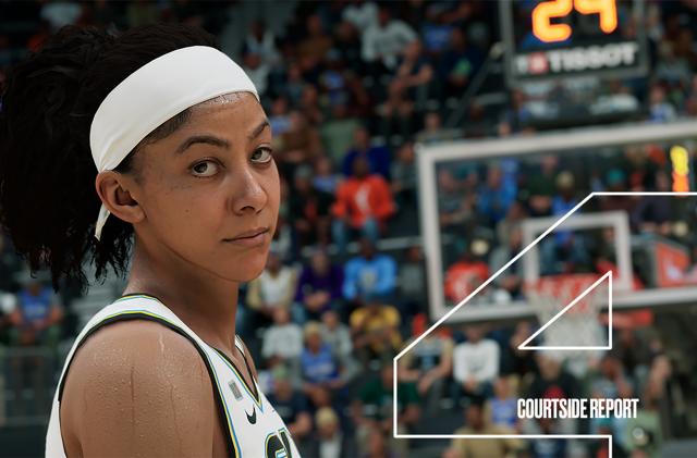 WNBA mode courtside report in 'NBA 2K22'