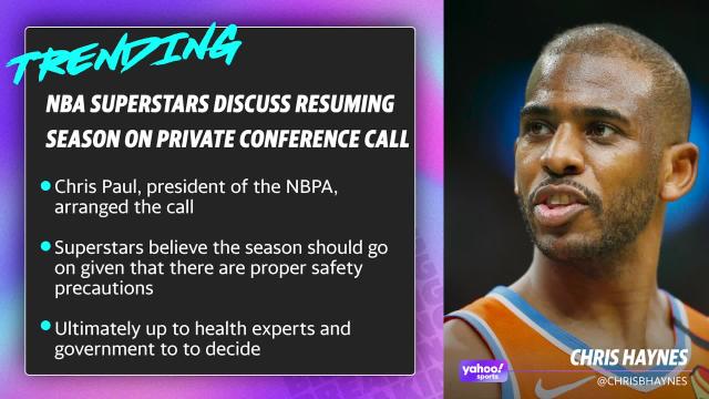 NBA superstars discuss resuming season on private conference call