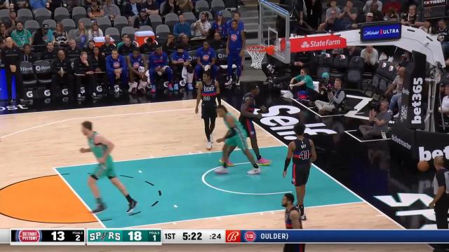 Romeo Langford with a dunk vs the Detroit Pistons