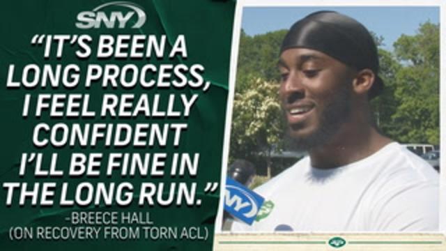 Jets RB Breece Hall says knee is at 85 percent, confident he will be 'fine in the long run'