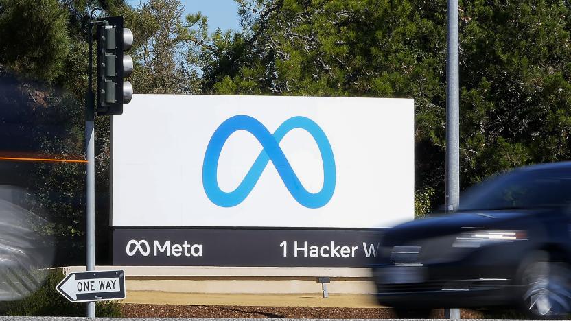 FILE - A car passes Facebook's new Meta logo on a sign at the company headquarters on Oct. 28, 2021, in Menlo Park, Calif. For the first time in a year, the big companies in the S&P 500 may be seeing their profits grow again. The company has been focusing on keeping costs lower, and Wall Street also expects its revenue growth accelerated during the latest quarter. (AP Photo/Tony Avelar, File)