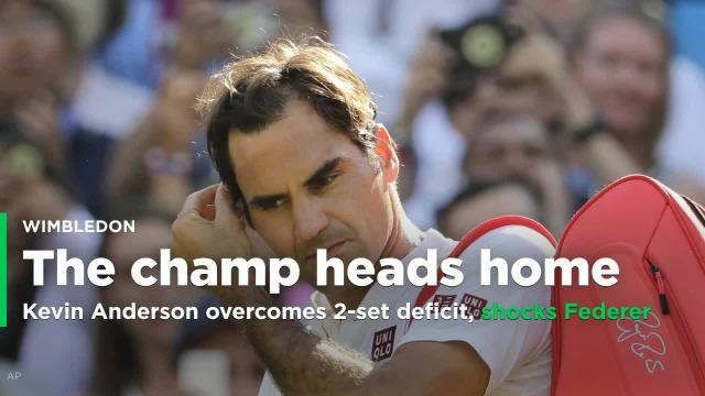 Roger Federer shocked by Kevin Anderson and eliminated from Wimbledon in five-set thriller