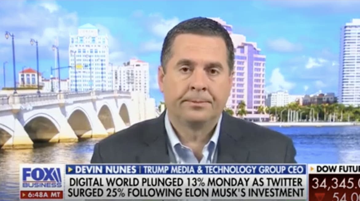 Devin Nunes Flops in Fox Grilling About Trump’s Truth Social Debacle