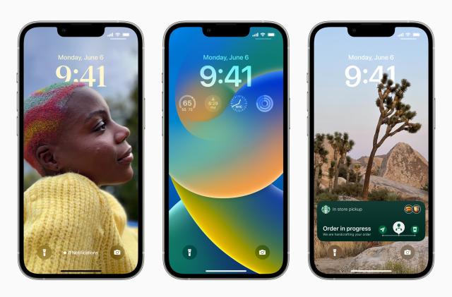 Apple iOS 16 lock screen on iPhone 13 Pro