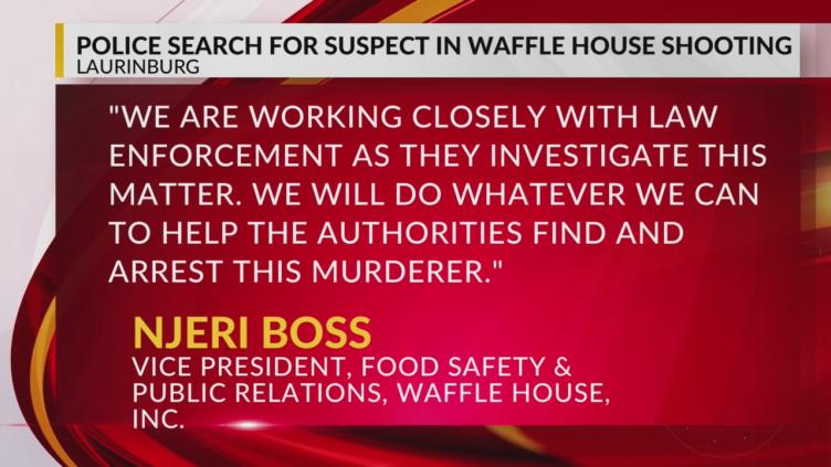 Shooting at Laurinburg Waffle House leaves 1 employee dead; police looking for gunman