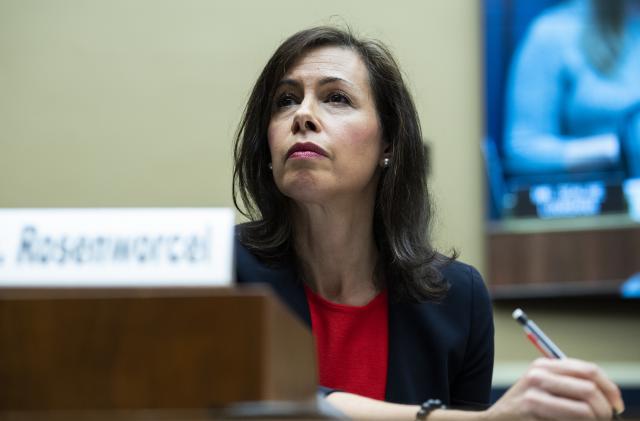 UNITED STATES - MARCH 31: Federal Communications Commission Chairwoman Jessica Rosenworcel testifies during the House Energy and Commerce Subcommittee on Communications and Technology hearing titled Connecting America: Oversight of the FCC, in Rayburn Building on Thursday, March 31, 2022. (Tom Williams/CQ-Roll Call, Inc via Getty Images)