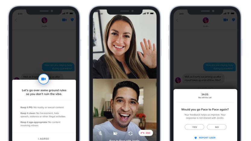 Tinder Face to Face video chat feature