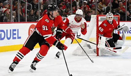 Frank Nazar practices with the Blackhawkscould return this week image