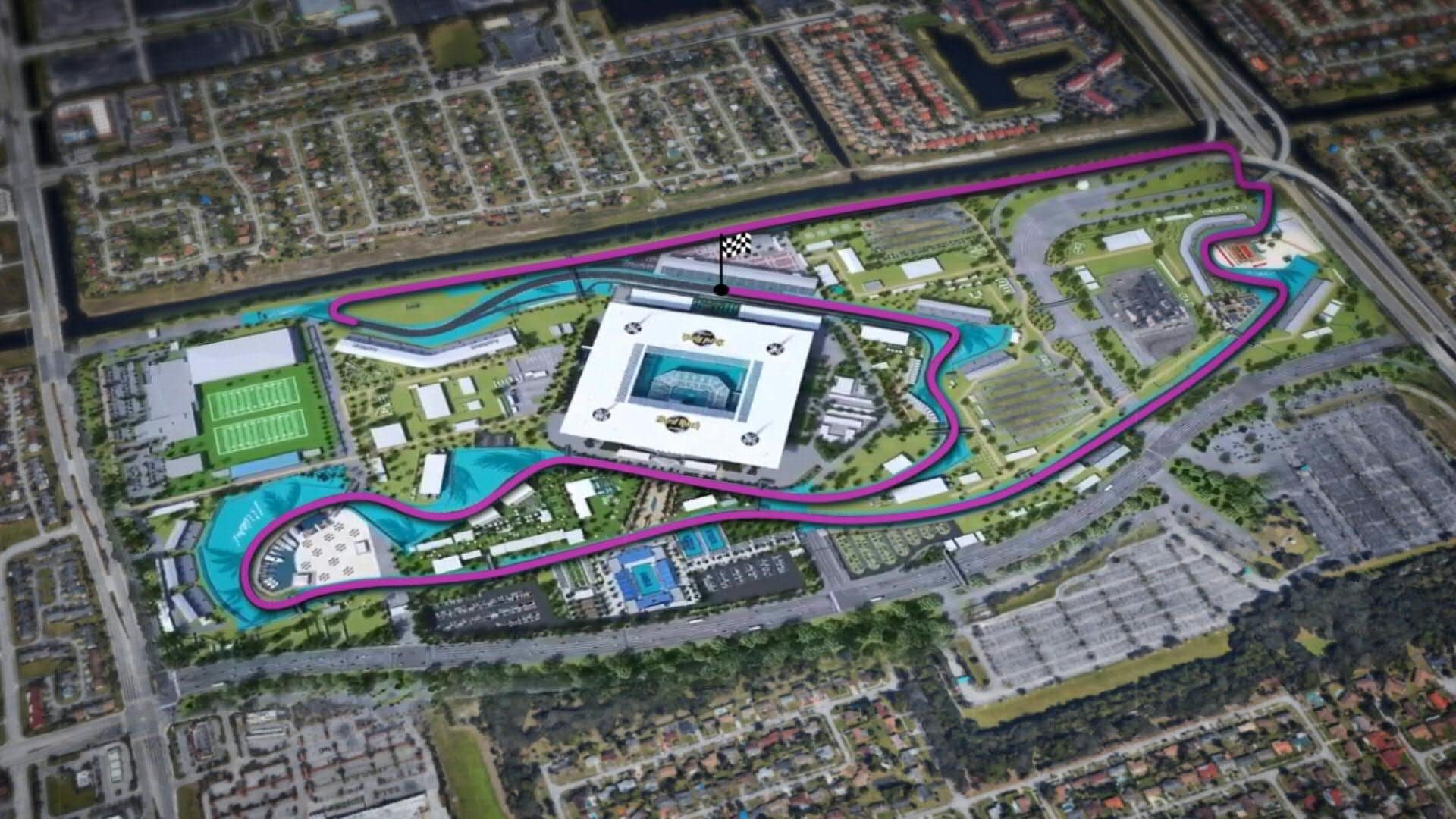 Formula 1 : Miami Grand Prix track map aerial