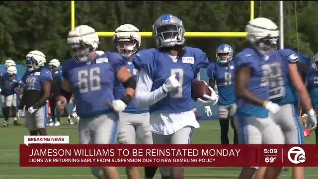 NFL Reinstates Detroit Lions Jameson Williams, Eligible to Play against  Panthers