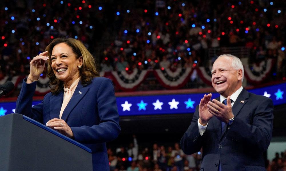 Kamala Harris introduces running mate Tim Walz at raucous Philadelphia rally