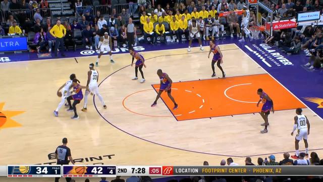 Myles Turner with a 3-pointer vs the Phoenix Suns