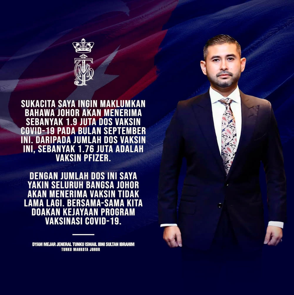 Tmj Announces 1 9 Million Covid 19 Vaccine Doses For Johor In Effort To Address Shortage