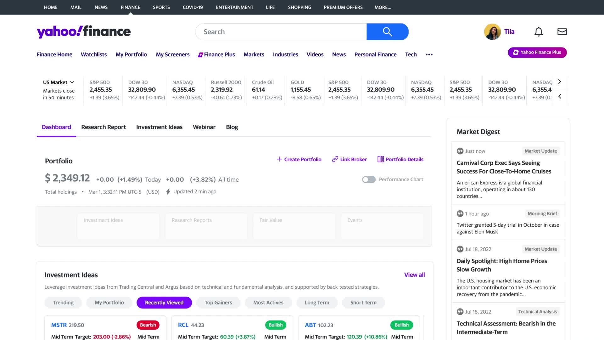 Yahoo Finance Plus  Stock Research, Analysis & Charting Tools