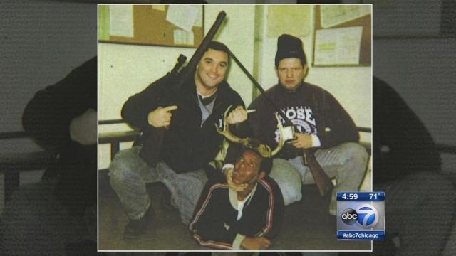 Chicago cop who posed for photo with black man wearing antlers wants job back