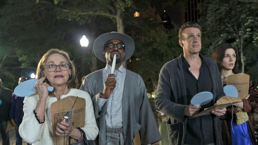 Jason Segel as Peter, Eve Lindley as Simone, Sally Field as Janice, Andre Benjamin as Fredwynn - Dispatches from Elsewhere