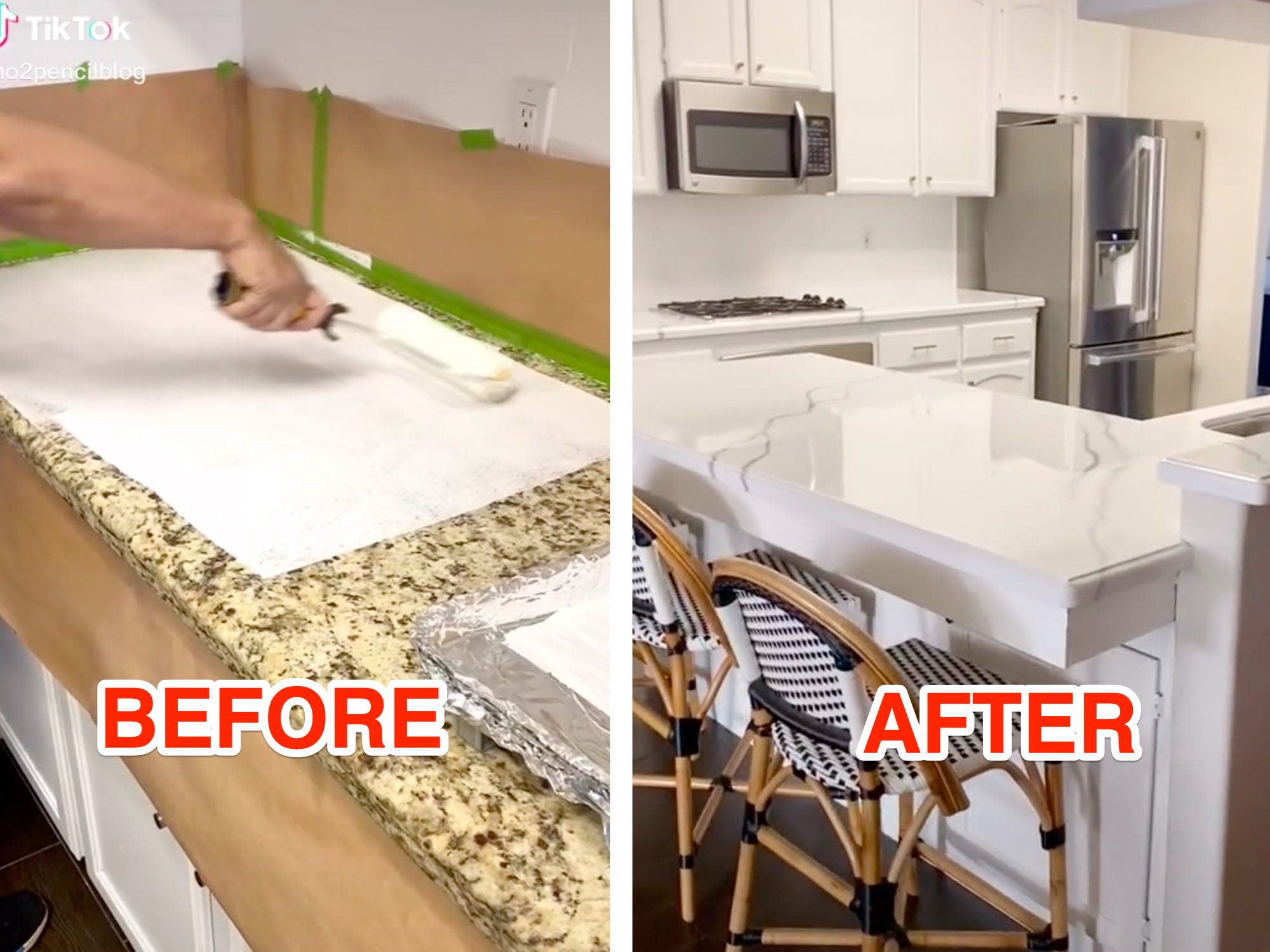 People Are In Awe Of This Tiktoker S Diy Marble Countertop Hack But An Expert Says Copying It Successfully Would Take Serious Art Skills