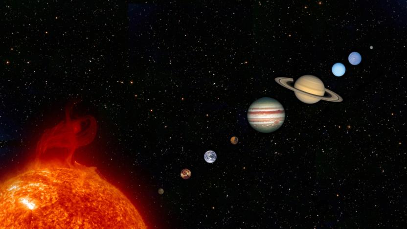 The Solar System - Mercury, Venus, Earth, Mars, Jupiter, Saturn, Uranus, Neptune & Pluto.