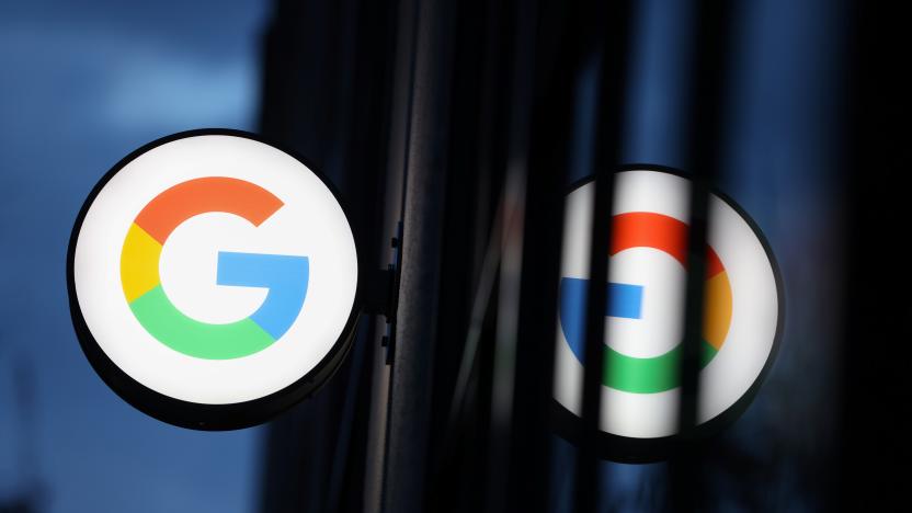 The logo for Google LLC is seen at the Google Store Chelsea in Manhattan, New York City, U.S., November 17, 2021. REUTERS/Andrew Kelly