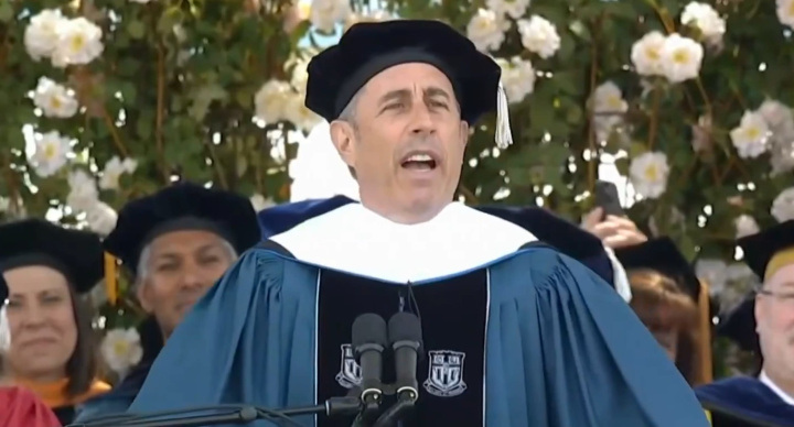 
Duke students walk out ahead of Jerry Seinfeld's graduation speech
The comedian was met with a wave of boos Sunday when some students walked out just before his commencement speech.
Protests also reported at other schools »