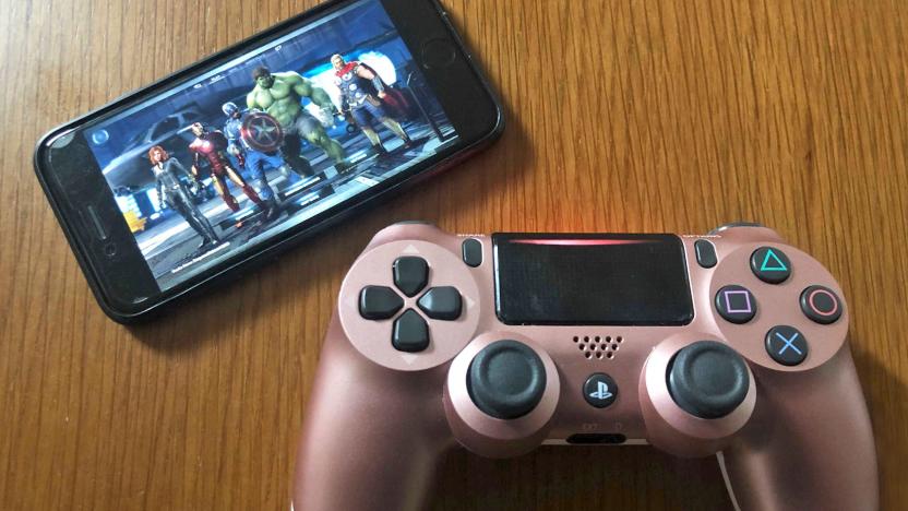 An iPhone running Google's Stadia gaming service