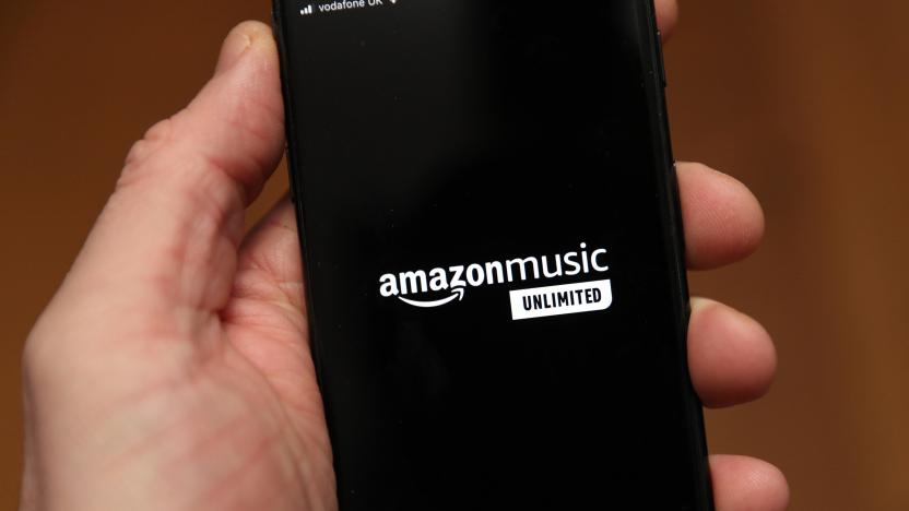 A person holds an iphone showing the app for Amazon Music. PA Photo. Picture date: Friday January 3, 2020. Photo credit should read: Andrew Matthews/PA Wire (Photo by Andrew Matthews/PA Images via Getty Images)