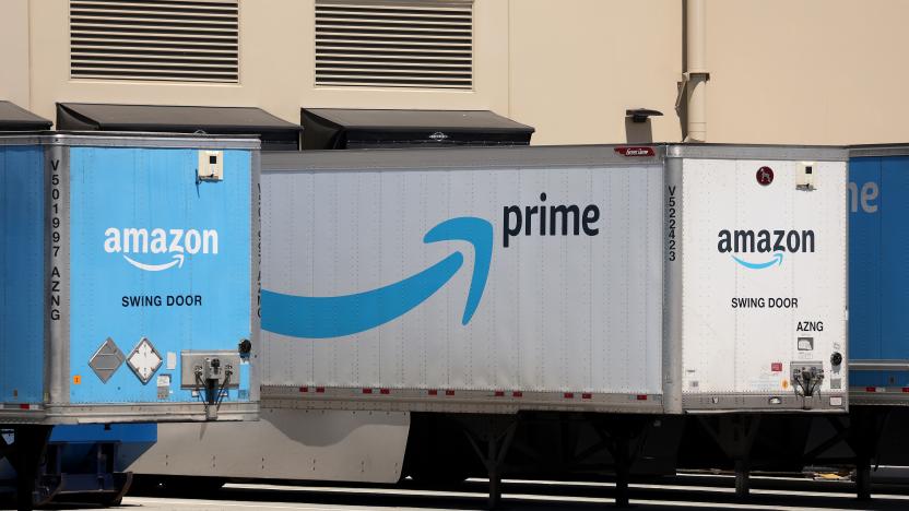 RICHMOND, CALIFORNIA - JUNE 21: The Amazon Prime logo is displayed on the side of an Amazon delivery truck on June 21, 2023 in Richmond, California. The Federal Trade Commission (FTC) sued Amazon alleging that company has deceived millions of customers into signing up for Prime subscription services and intentionally complicated the cancellation process. (Photo by Justin Sullivan/Getty Images)