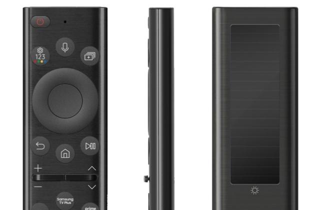 Front, side and rear views of Samsung's 2022 Eco Remote.