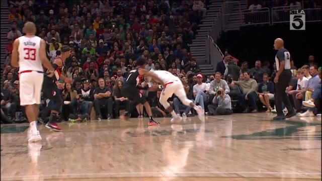 Reggie Jackson with an assist vs the Portland Trail Blazers