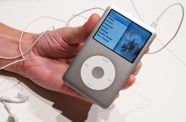 LONDON - SEPTEMBER 05:  The new Ipod Classic is held at the UK launch of the product at the BBC on September 5, 2007 in London, England. Steve Jobs spoke to the press at the launch of the new Ipod Touch in San Francisco  (Photo by Cate Gillon/Getty Images)