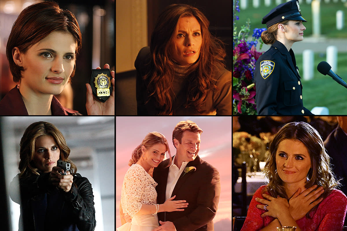 Stana Katic as Kate Beckett on Castle over the years (Getty Images) .