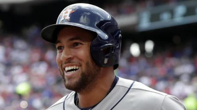 George Springer inspired kids who stutter to speak freely to the media on Sunday