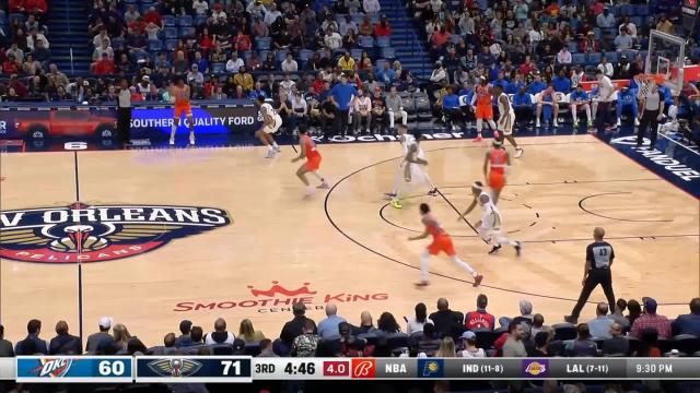 Jeremiah Robinson-Earl with a dunk vs the New Orleans Pelicans