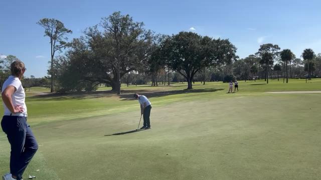 Watch: Hayes Farley lags a long putt for Underwood Cup doubles victory