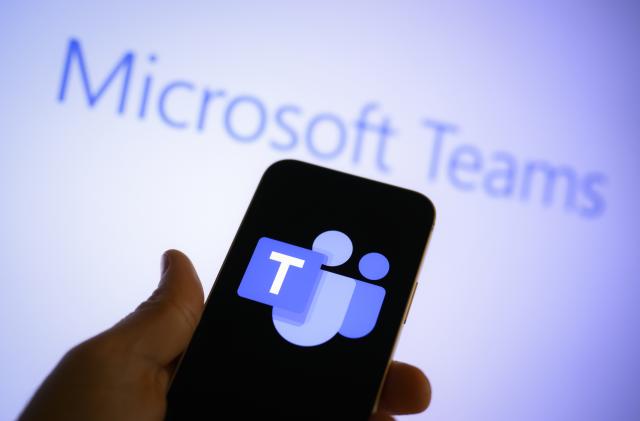 The Microsoft Teams logo is seen in this photo illustration in Warsaw, Poland on 25 January, 2023. Several Microsoft services were unable to be reached by tens of thousands around the world on Wednesday accroding to Downdetector.The outage was caused, according to Microsoft by a network change. Services affected included Outlook, Teams and Xbox Live. (Photo by Jaap Arriens/NurPhoto via Getty Images)