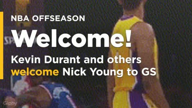 Kevin Durant, rest of NBA Twitter, hilariously welcomes Nick Young to the Warriors