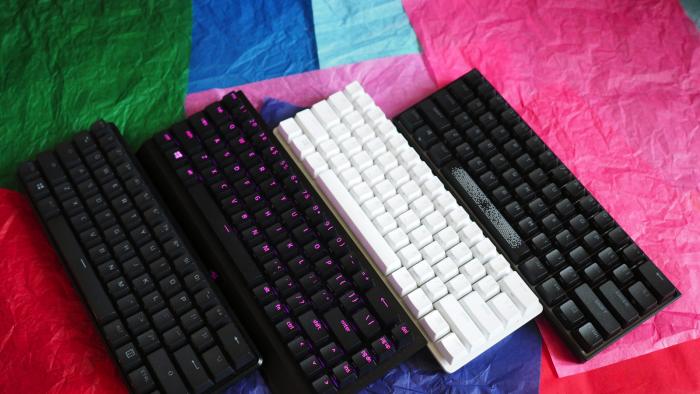 Four 60-percent keyboards in a row