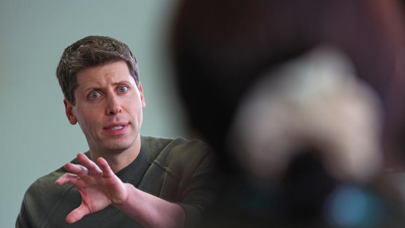 SAN FRANCISCO, CALIFORNIA - NOVEMBER 06: OpenAI CEO Sam Altman speaks to members of the media during the OpenAI DevDay event on November 06, 2023 in San Francisco, California. Altman delivered the keynote address at the first ever Open AI DevDay conference. (Photo by )