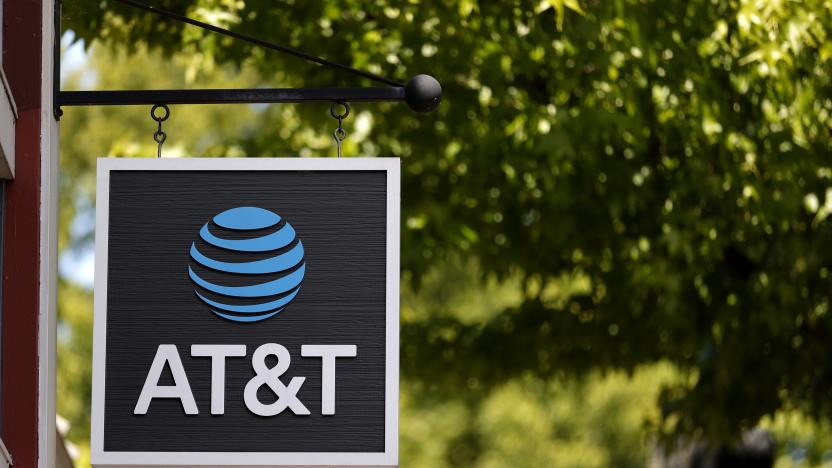 SAN RAFAEL, CALIFORNIA - MAY 17: A sign is posted in front of an AT&T retail store on May 17, 2021 in San Rafael, California. AT&T,  the world’s largest telecommunications company, announced a deal with Discovery, Inc. which will spin off AT&T's WarnerMedia and be combined with Discovery to create a new standalone media company. (Photo by Justin Sullivan/Getty Images)